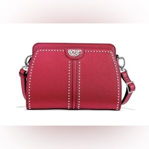 Preloved Like New Brighton Red Silver Studded Organizer Purse